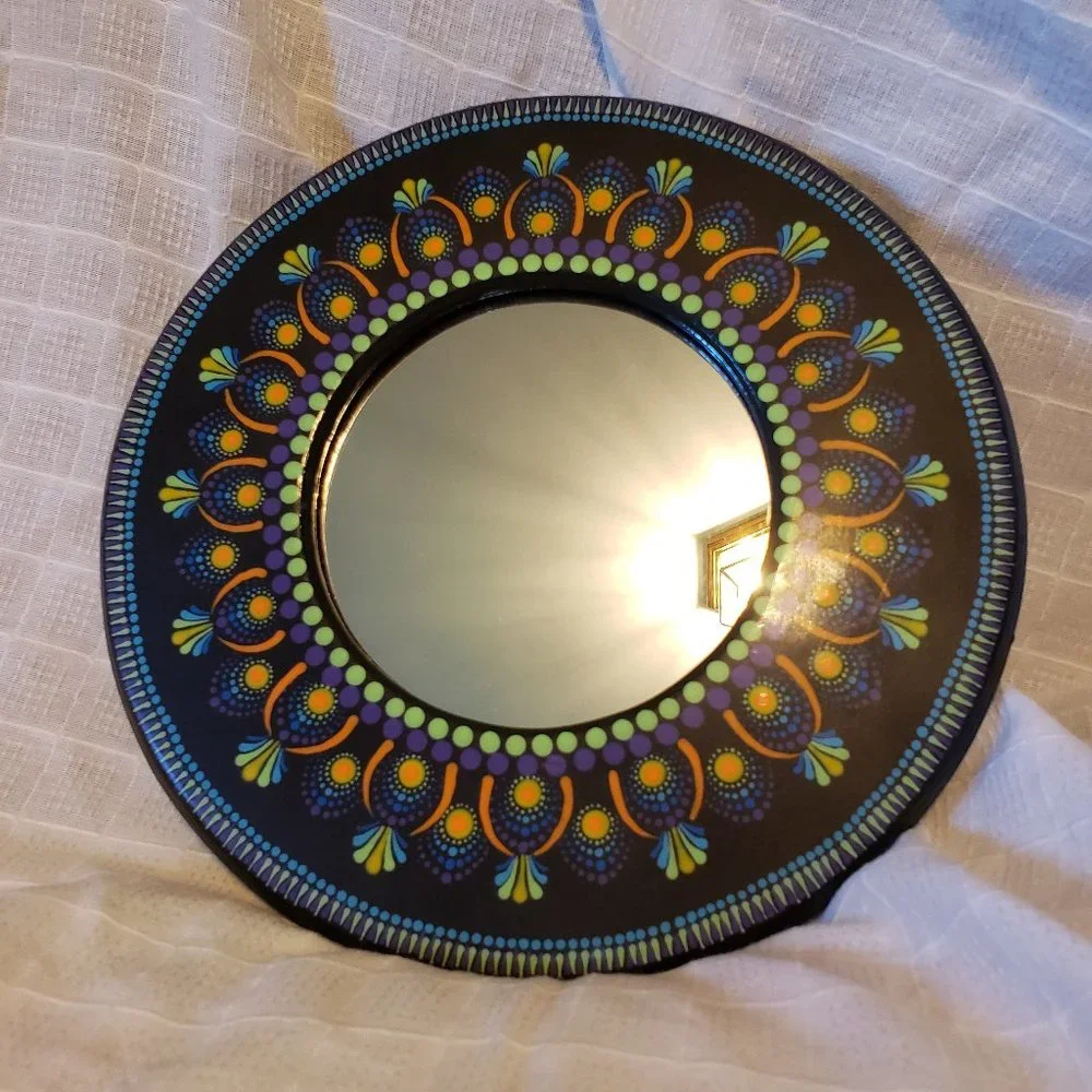 Upcycled Dot Mandala Mirror